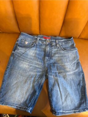 Guess Men's Light Blue Relaxed Denim Shorts
